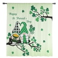 thumbnail image 2 of St. Patrick's Day Semi Sheer Curtains Drapes for Living Room, Bedroom, French Doors Window 72 Inches Long, Green Ombre Lucky Tree Gnomes Rod Pocket Chiffon Curtain Drapery Voile Draperies Panel, 2 of 6