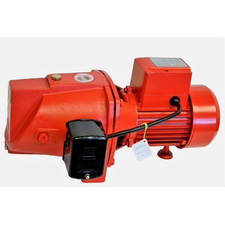 Deep Well Jet Package - Shallow Well Jet pump, 1/2HP, cast iron, 115/230V, w/pressure switch, max 12 gpm, head 30' in/105' out, 5.2/2.6A, self priming, heavy duty
