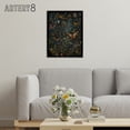 thumbnail image 3 of William Morris Style Plants Birds Butterflies Black Framed Canvas Art 18X24", 3 of 4