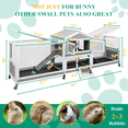 thumbnail image 5 of PETSCOSSET Rabbit Hutch Indoor Outdoor 2 Story Large Bunny Hutch with Run Guinea Pig Cage Wooden Rabbit Cage with Removable 4 Pull Out Trays Pet House for Multi-Pet, 5 of 7