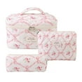thumbnail image 5 of Event & Party Cute Makeup Bag Flower Quilted Travel Storage Organizer for Accessories, 5 of 5