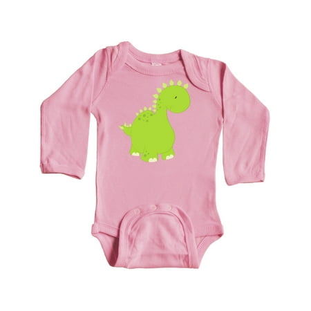 

Inktastic Cute Little Dinosaur Baby Dino Stegosaurus Gift Baby Boy or Baby Girl Long Sleeve Bodysuit