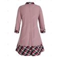 thumbnail image 3 of Tamaño más 2 en 1 tela escocesa del suéter de cuello de la camisa Rosegal  Camisetas sin mangas de talla grande, 3 of 5