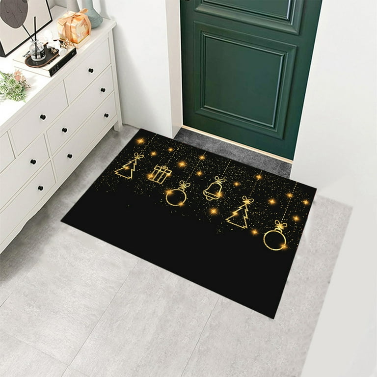 Black Gold Bandana Door Mat, Home Decor