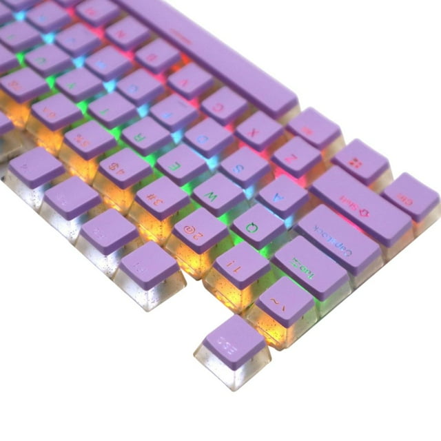 Boc PBT Key Caps Bicolor Half Transparent Pudding Design Glitter Powder Quick Response Accessories Replacement Ergonomic Mechanical K