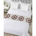 thumbnail image 5 of Xipuska Red Rudder Coastal Bed Runners for Queen Size Bed, Decorative Bed Throws for Foot of Bed, Nautical Summer Beach Ocean Bed Runner Sofa Throw Bedding Scarf Protector Slipcover for Bedroom/Hotel, 5 of 6