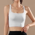 thumbnail image 2 of Gunia Built In Bra Womens White Tank Top Shockproof Running Sports Bra With Padded Inserts Back Yoga For Training Workout Vest Tank Tops For Women Camisole, 2 of 4