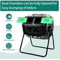 thumbnail image 5 of Dextrus Large Outdoor Dual Bin Composter Tumbling , 43 Gallon Rotating Compost Bin with 2 Sliding Doors and Aeration System, Garden Compost Tumbler, BPA Free (2x21.5 Gallon,Green ), 5 of 8