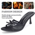 thumbnail image 3 of BERANMEY Women's Open Toe Kitten Heels Breathable Mesh Dress Sandals with Bow Comfortable Slip-On Low Heel Shoes for Weddings Parties and Casual Outings, 3 of 8