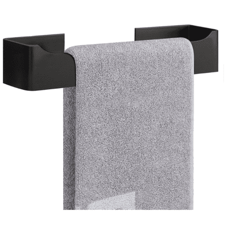 Self Adhesive Hand Towel Holder/Towel Ring, Stainless Steel Hand Towel Bar Rustproof Stick on Wall-Towel Rack for Bathroom/Kitchen, Square Sticky and Wall Mounted (9 Inch, Matte Black)