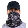 thumbnail image 2 of Aqua Design Neck Gaiter Face Mask Cover For Men: Adjustable Drawstring Size Fits Most: Reusable Bandana Scarf: Microfleece UPF 50+ UV Sun Dust Wind Protection: Black Water, 2 of 6