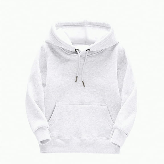 Ccpelsie Little Kids Big Kids Hoodie Sweatshirts for Girls - Soft Long Sleeve Pullover Stylish Shirt(White,6-8 Years)