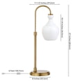 thumbnail image 3 of Evelyn&Zoe Verona 27" Tall Arc Table Lamp with Glass Shade in Brass/White Milk, 3 of 4