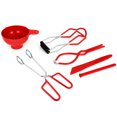 thumbnail image 1 of nipocaio 6 Pcs/Set Kit de Mise en Conserve Pinces à Nourriture Clé à Bocaux Multifonctions Outils de Cuisine Antidérapants (Rouge), 1 of 5