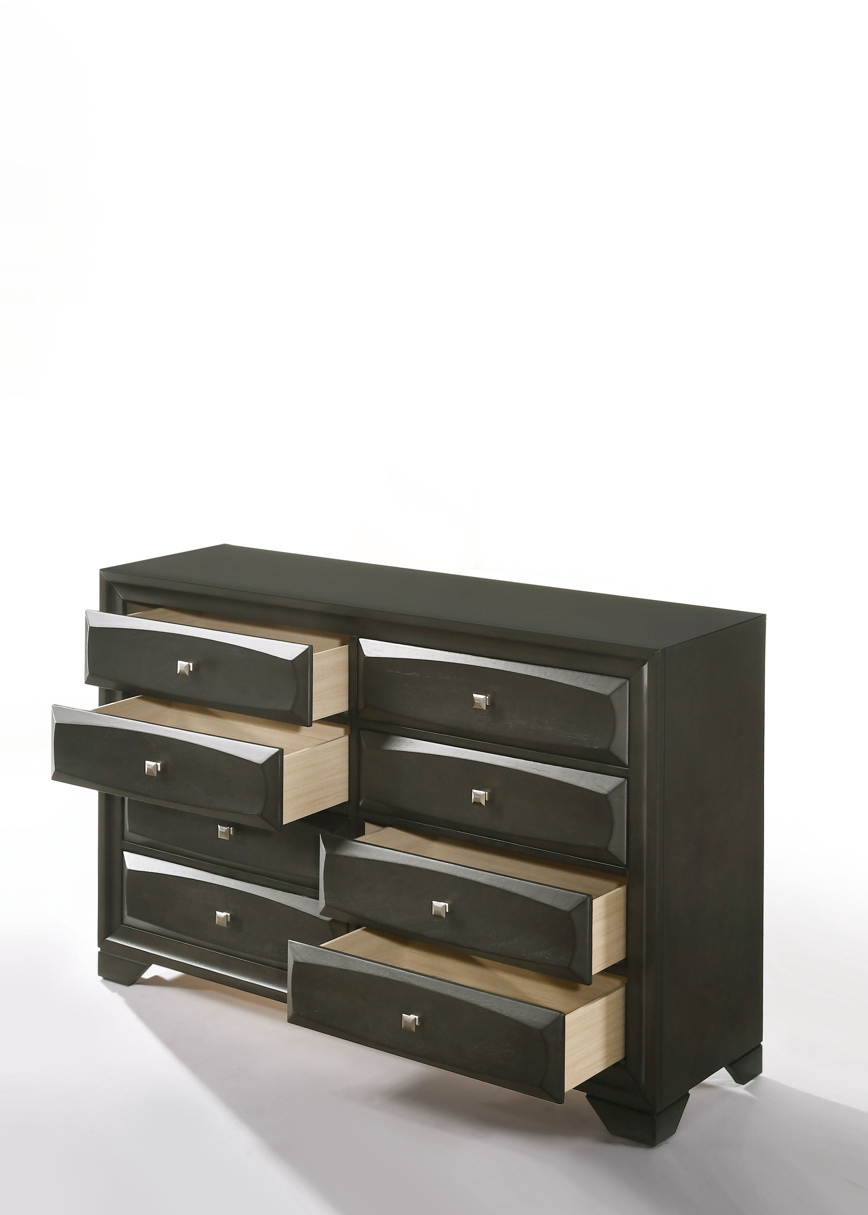 Tropical Wood Mdf Chipboard Plywood Rubber Wood Nightstand In Antique Gray