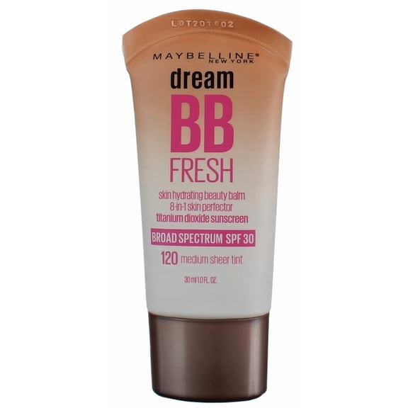Maybelline Dream Fresh Skin Hydrating BB Cream, 120-Medium 1 fl oz (Pack of 2)