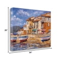 thumbnail image 2 of 34" Boats Docked Near Cafes Bright Sunny Day Giclee Wrap Canvas Wall Art, 2 of 3