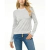 Michael Kors Womens Sweater Top Shimmer Stripe Pullover Gray XXS
