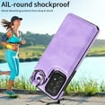 thumbnail image 4 of Nalacover for Samsung Galaxy A72 Wallet Case with Card Slots & Metal Finger Ring, Durable PU Leather Back Double Magnetic Botton Flip Kickstand Purse Shockproof Phone Case,Purple, 4 of 10