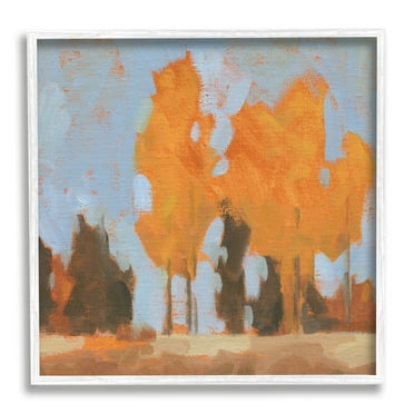 Stupell Industries Brilliant Orange Leaves Golden Season Trees Abstract Landscape, 12 x 12, Designed by Jacob Green