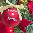 thumbnail image 2 of Custom Christmas Ornaments with Bow, 2.5 inch Glass, Gift Box, Customized Text (Pink) Pink Pink Pink, 2 of 5