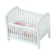 thumbnail image 1 of 1:12 Cuna Cuna muñeca bebé cot accesorios de fotos Finger con colchón cama en miniatura cama para niños para decoraciones de paisaje modelo de, 1 of 9