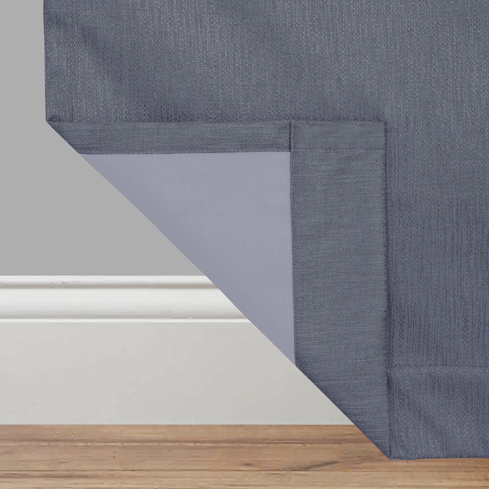 Eclipse Draft Stopper Room Darkening Fleece Lined Rod Pocket, Single Curtain Panel, Gray, 42" W x 84" L