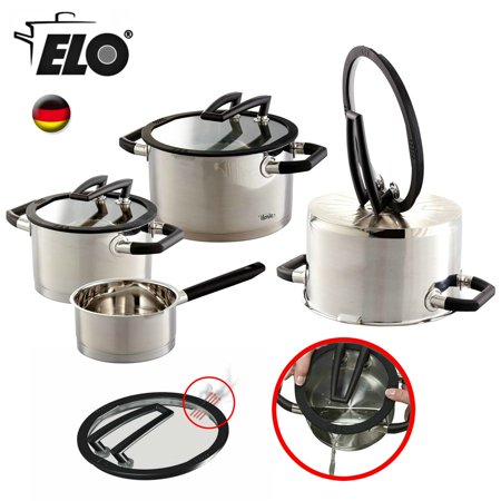Elo Cookware Piece Black Pearl Stainless Steel Kitchen Induction Pots Elo Cookware Piece Black Pearl Stainless Steel Kitchen Induction Pots