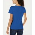 thumbnail image 2 of Karen Scott Women's Short Sleeve Henley Top Vibrant Blue Size XXL, 2 of 2