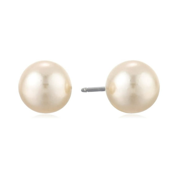 1928 Jewelry Women's Silver Tone 8mm Faux Pearl Stud Earrings