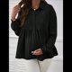 thumbnail image 5 of Camisa de Larga con Cuello Alto para Mujer, Otoño e Invierno 2025, Blusa Holgada de Maternidad, Blusa Informal. Negro XL, 5 of 8