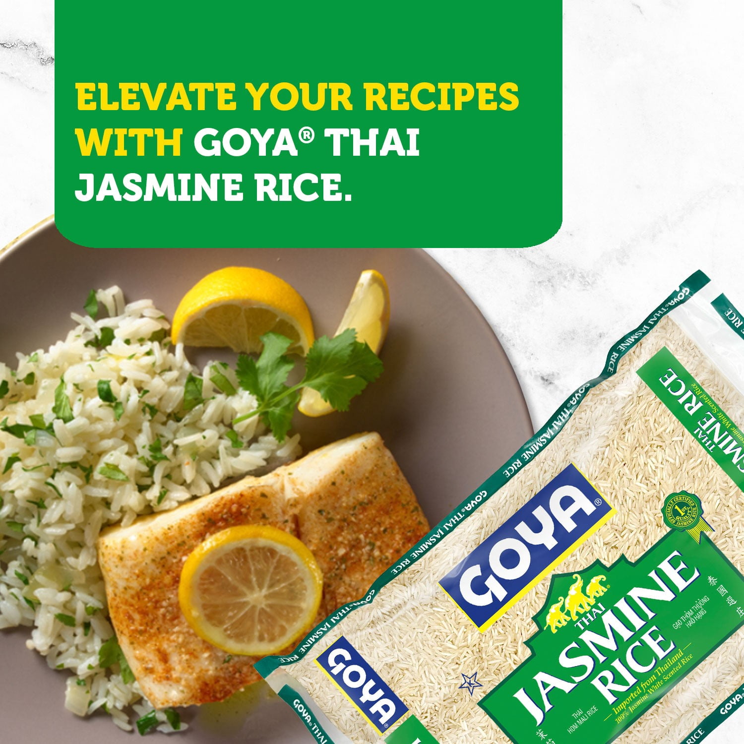 GOYA Thai Jasmine Rice, 10 lb Bag, Fat-Free, Low Sodium, Gluten Free