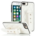 thumbnail image 1 of ELEHOLD Luxury Leather Case for iPhone 7 / 8 / SE 2022 & 2020 Premium Leather Case with Adjustable Non-Slip Wristband Full Body Case Shockproof protective Cover for Women Girls,white, 1 of 8