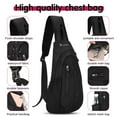 thumbnail image 3 of AOWOO Black Sling Bag, Lightweight One Strap Shoulder Chest Bag for Men Women, Small Waterproof Sling Backpack Fishing Bag for Hiking Walking Biking Travel Cycling, Nylon, 3 of 7