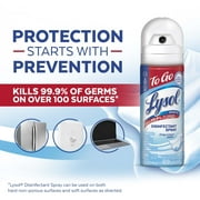 (2 pack) Lysol To Go Travel Size Disinfectant Spray, Crisp Linen, 1.5 fl oz