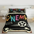 thumbnail image 2 of Manfei Cinema Tickets Bedding Comforter Set,Movie Time Twin Comforter Sets,Nlack Beige Bedding Set For Child,Breathable Home Decor Reversible,2 Pieces, 2 of 8