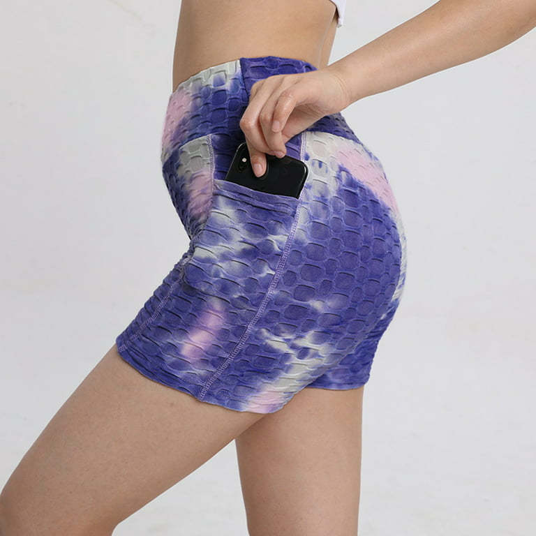 MRULIC yoga shorts for women Women's Hip-lifting Sports Fitness