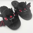 thumbnail image 2 of Pantuflas Murciélago Halloween Con Puntera Abierta Y Esponjosas Antideslizantes Suaves para Interior, 2 of 9