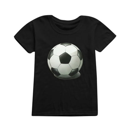 

Baby Outfits Children Kid Football Soccer Print Casual T-Shirt Tops Shirts Clothes Black S