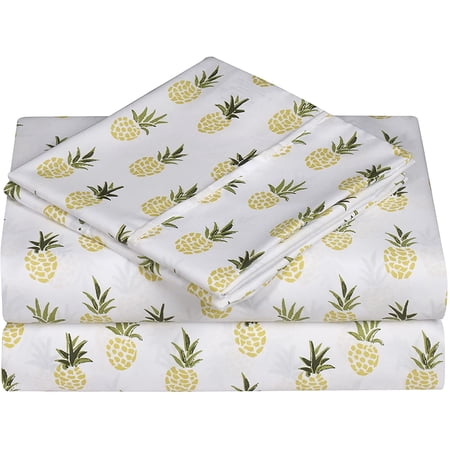 Elegant Comfort Soft Bed Sheets Pineapple Pattern 1500 Series Percale Softness (4-Piece) Bedding Set Twin/Twin XL Pineapple