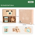 thumbnail image 2 of ZARKEA Wooden Baby Gift Set, 3Pcs Infant Toys for 10+ Months, Key Rattle Camera Newborn Shower Present, 2 of 5