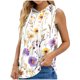 thumbnail image 1 of Tops de Ajuste Suelto para las Mujeres con Capucha Impresa Floral sin Mangas, Ligero Poliéster Casual Y Uso Diario, 1 of 5