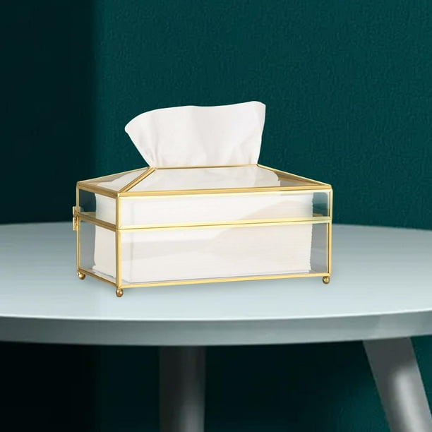 Tissue box cover glass top