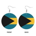 thumbnail image 2 of Round Leather Earrings For Women Flag Of The Bahamas Drop Earrings Lightweight Dangle Earrings, 2 of 6