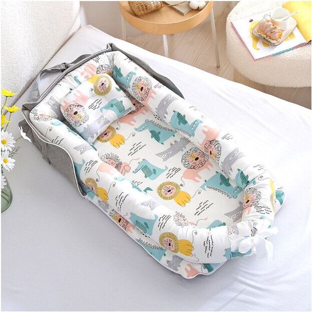 Recién Nacido cuna cojín cuna cochecito cerca con BagTravel portátil bebé nido corralito de juego para cama cuna bebé cunas Fivean unisex