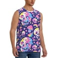 thumbnail image 2 of Pofeuu Skull colorful mushroom Print Men's Muscle T-Shirt, Sleeveless, Muscle Tank, Classic Muscle Tee Top For Men Casual Sleeveless Muscle T-Shirt Trendy Clothes-Small, 2 of 7