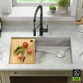 thumbnail image 3 of Kraus Kore ADA Workstation 32 Undermount 16 Gauge Stainless Steel Single Bowl Kitchen Sink with Accessories, 3 of 18
