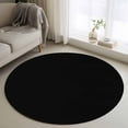 thumbnail image 2 of Black Large Area Rugs for Bedroom Living Room, Soft Non Slip Carpet Bedside Rug, Pure Black Round Floor Cover Kitchen Accent Rug 3.3' for Dining Room/Office, 2 of 9