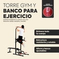 thumbnail image 2 of Mastery Brand Torre Gym Multifuncional, Banco Para Ejercicio Multiposiciones con Barra para Dominadas, Fondos, Pesas y Barra Olímpica, Kit de Gimnasio en Casa Ajustable, 6 Posiciones, 2 of 7