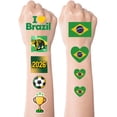 thumbnail image 1 of Tatuajes temporales de la bandera de Brasil CLEAFF, 10 hojas, 45 piezas, 1 of 6